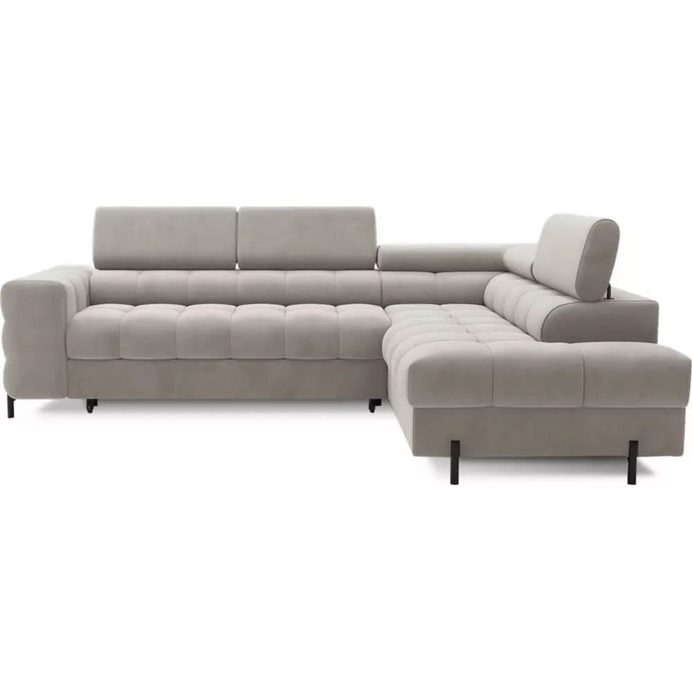 Canapé d'angle convertible en velours 5 places