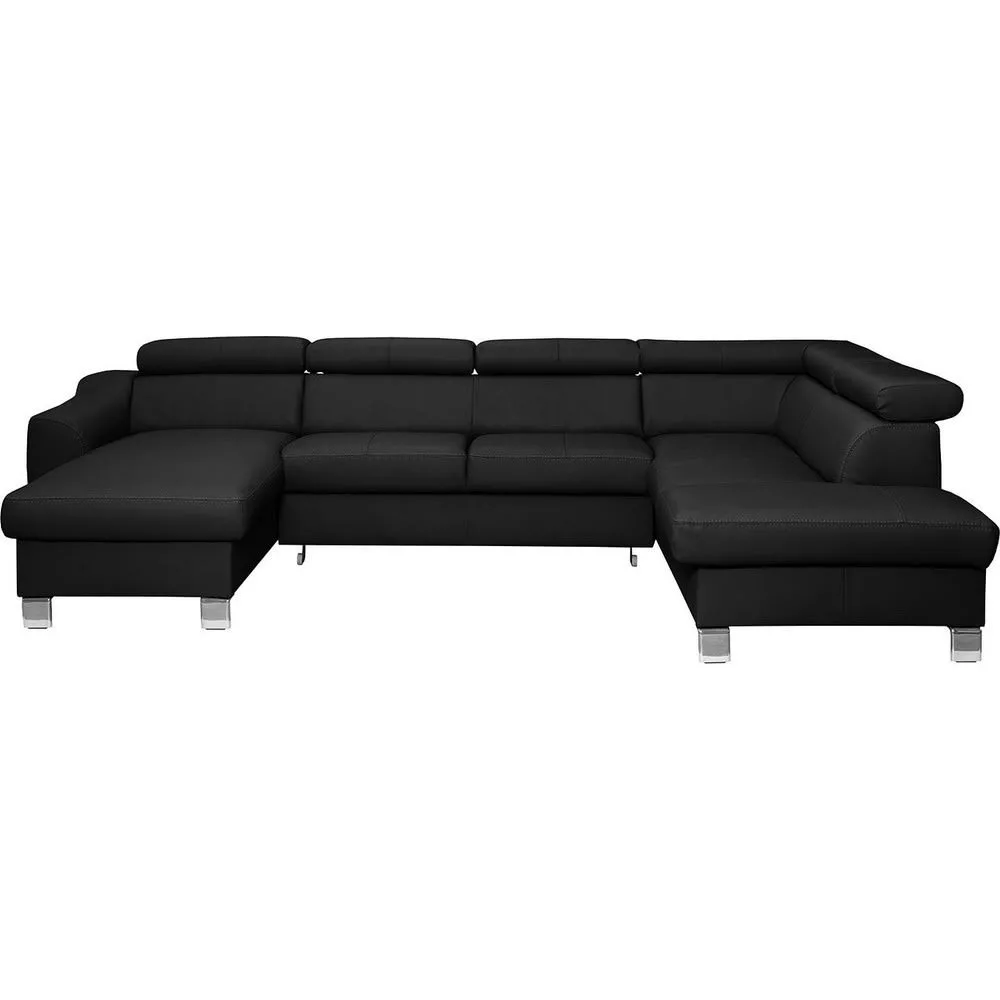 Canapé d'angle convertible en cuir 7 places