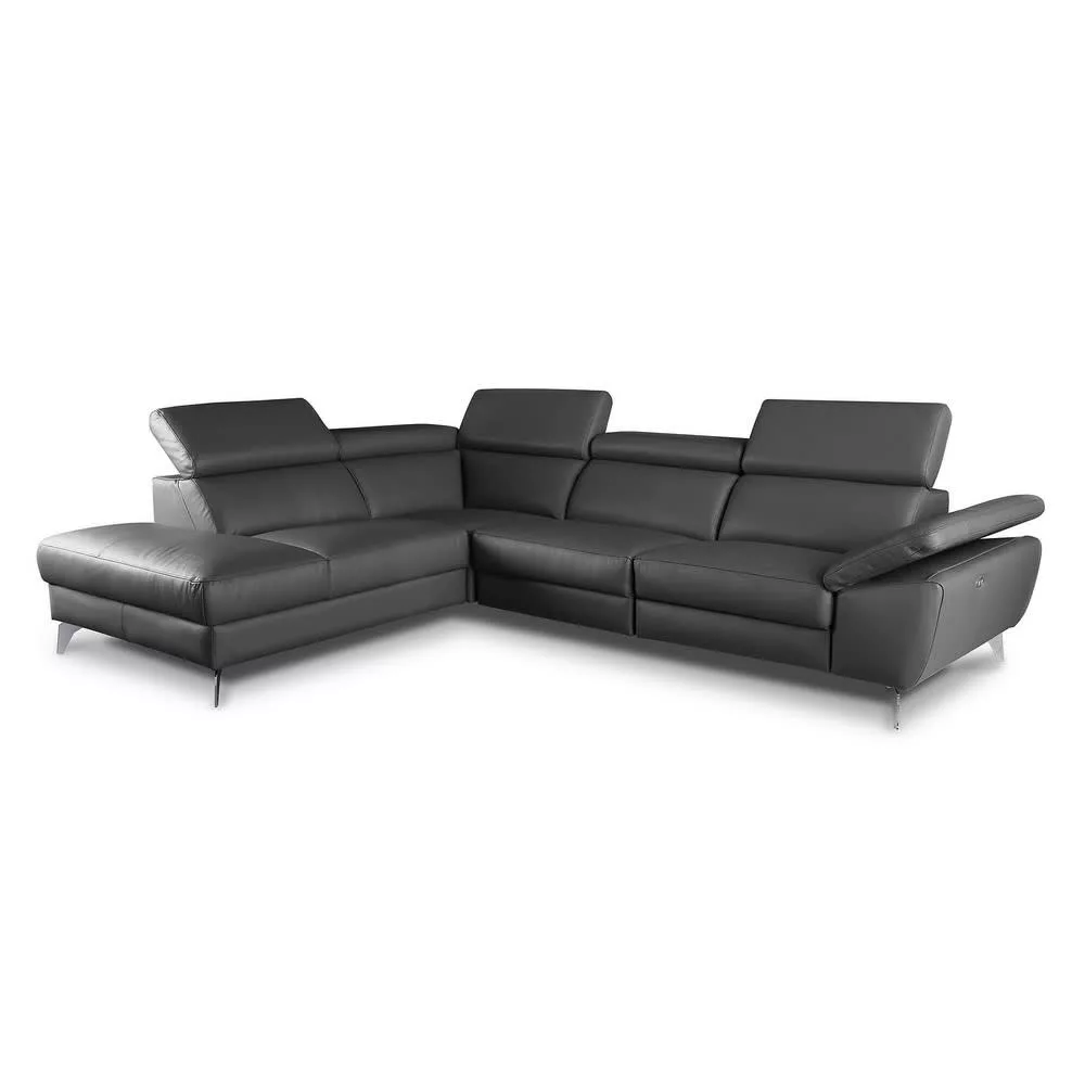 Canapé angle relax électrique cuir 5 places