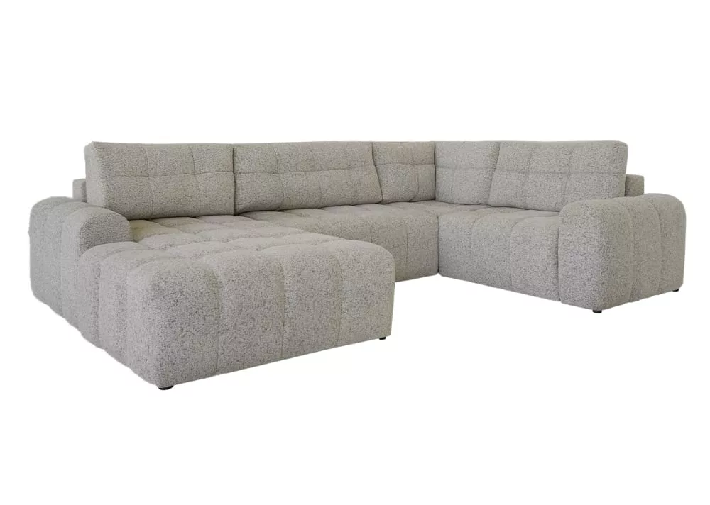 Canapé d'angle modulaire 8pl convertible, avec accoudoir