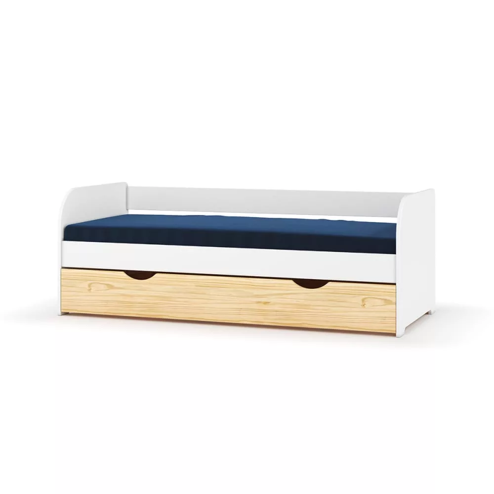 Pack lit banquette gigogne avec matelas et bois