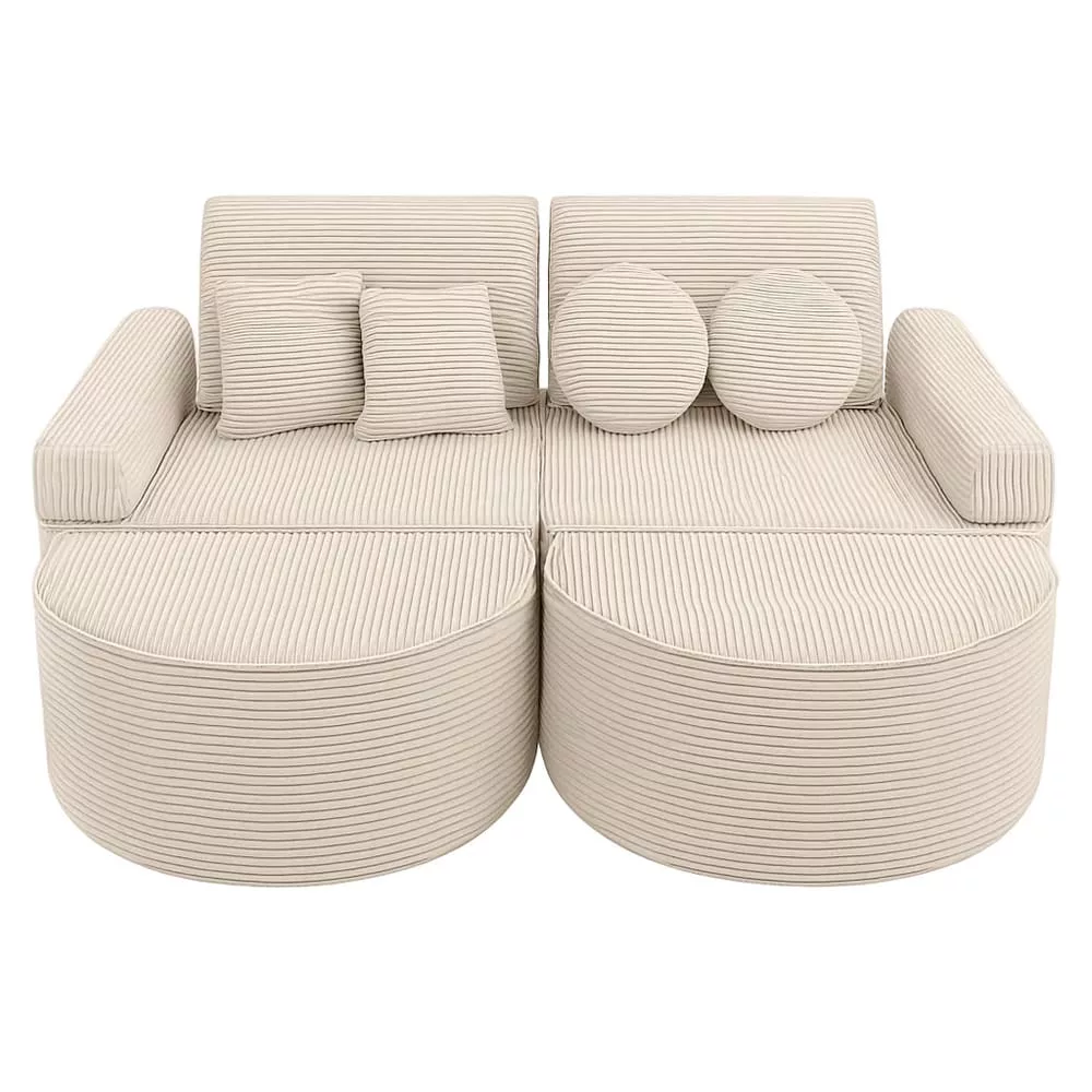 Canapé enfant modulable 120 cm velours 12 pcs