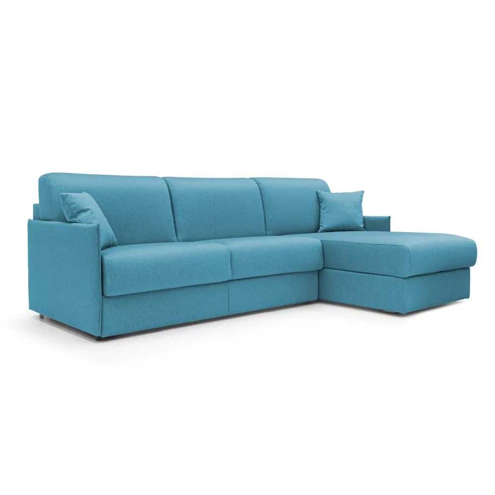 Canapé d'angle convertible tissu imperméable 232 cm ciel