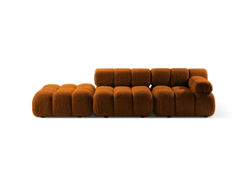 Canapé modulable 4 places en bouclé brique