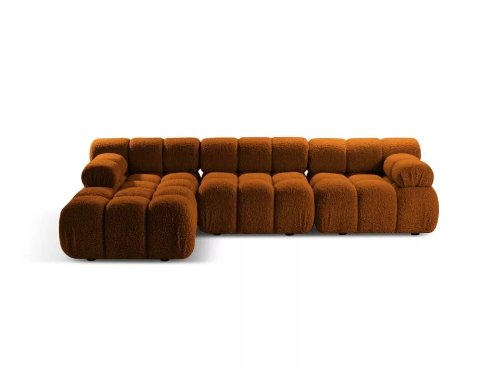 Canapé d'angle modulaire 4 places en bouclé brique