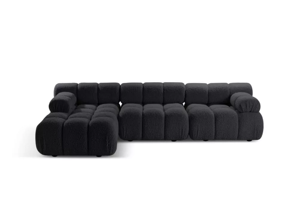 Canapé d'angle modulaire 4 places en bouclé graphite