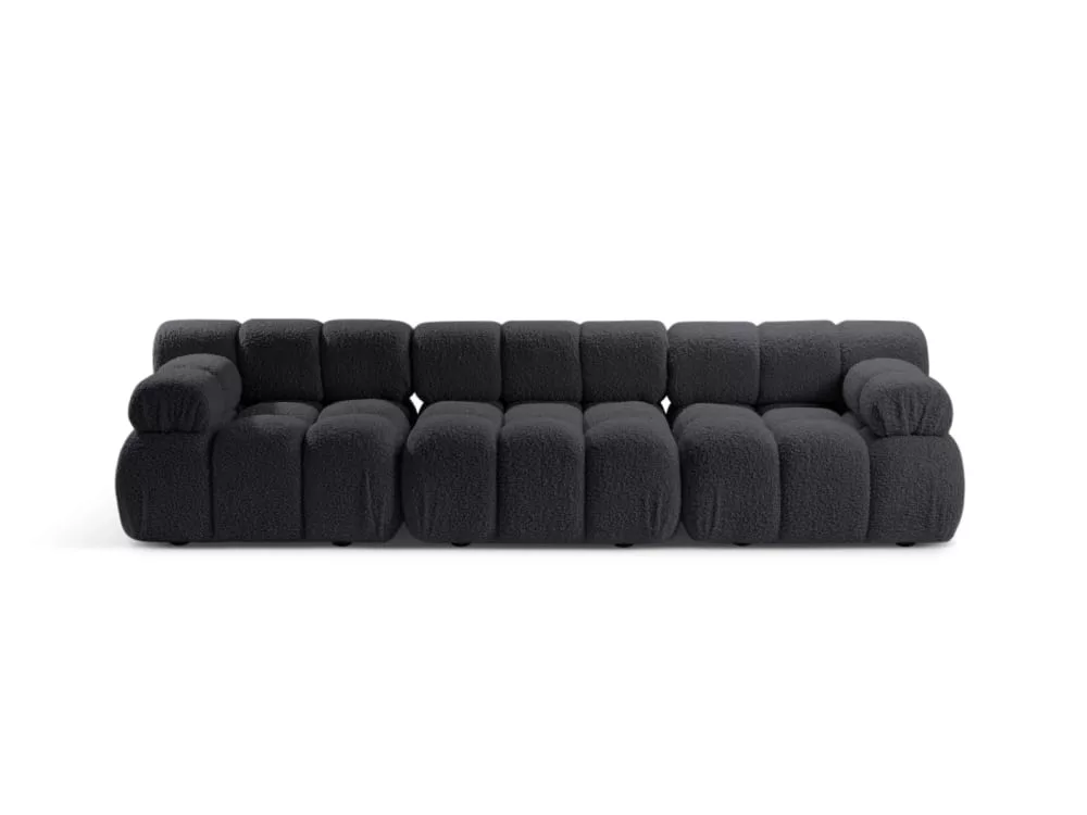 Canapé modulaire 3 places en bouclé graphite