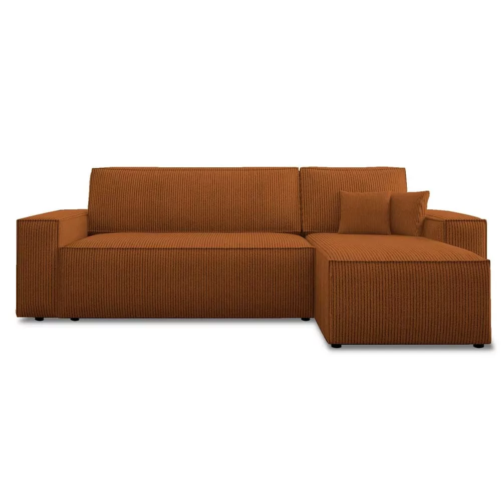 Canapé d'angle convertible réversible 4 pl velours côtelé