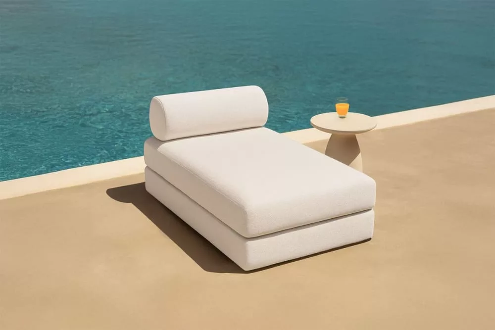 Méridienne convertible et modulable 3 places en tissu imperméable