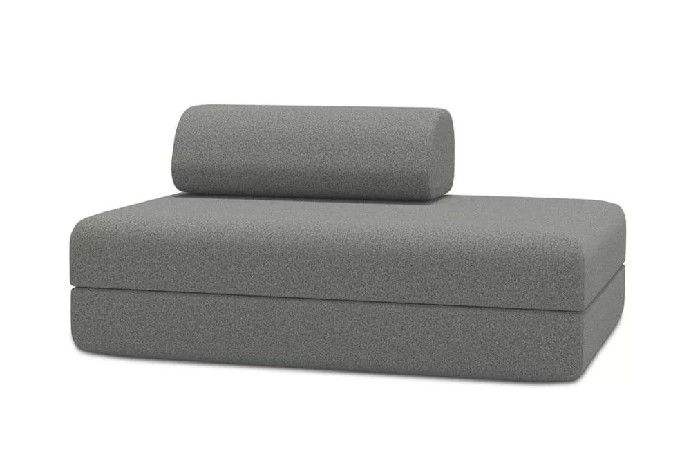 Canapé convertible et modulable 2 places en tissu lisse