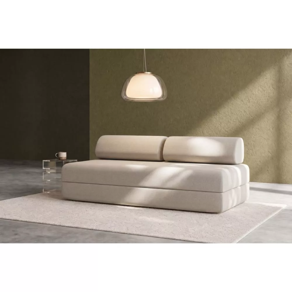 Canapé convertible et modulable 3 places en tissu lisse