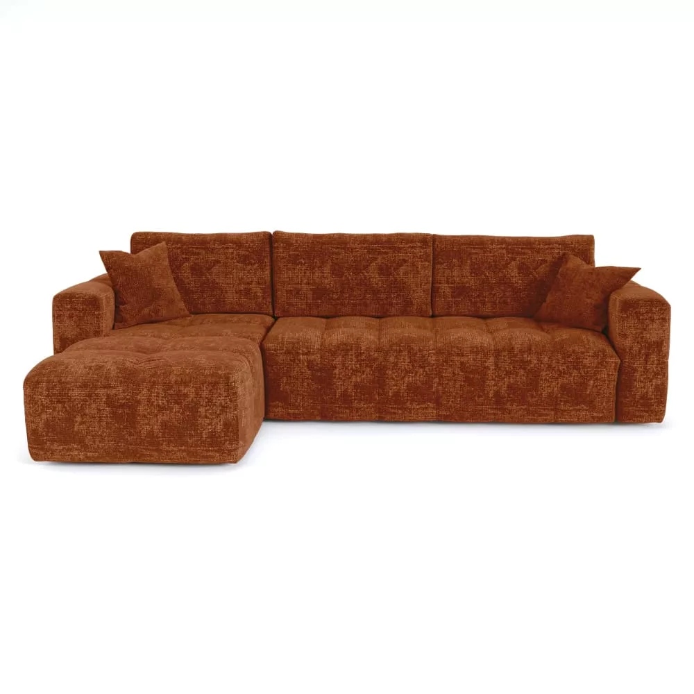 Canapé angle convertible express 5places velours