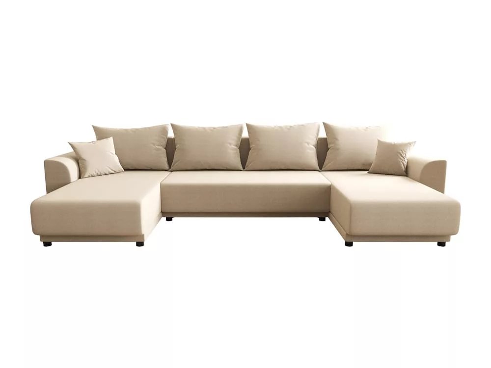 Canapé convertible polyester 5 places beige}
