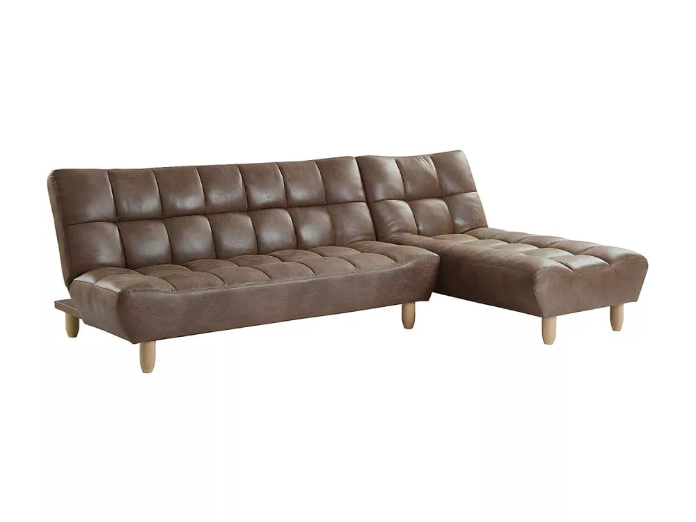 Canapé convertible microfibre 4 places marron}