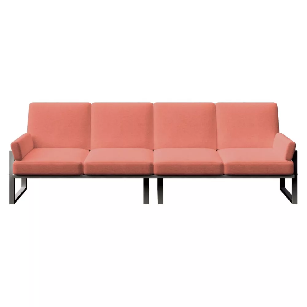 Canapé 4 places corail – cadre