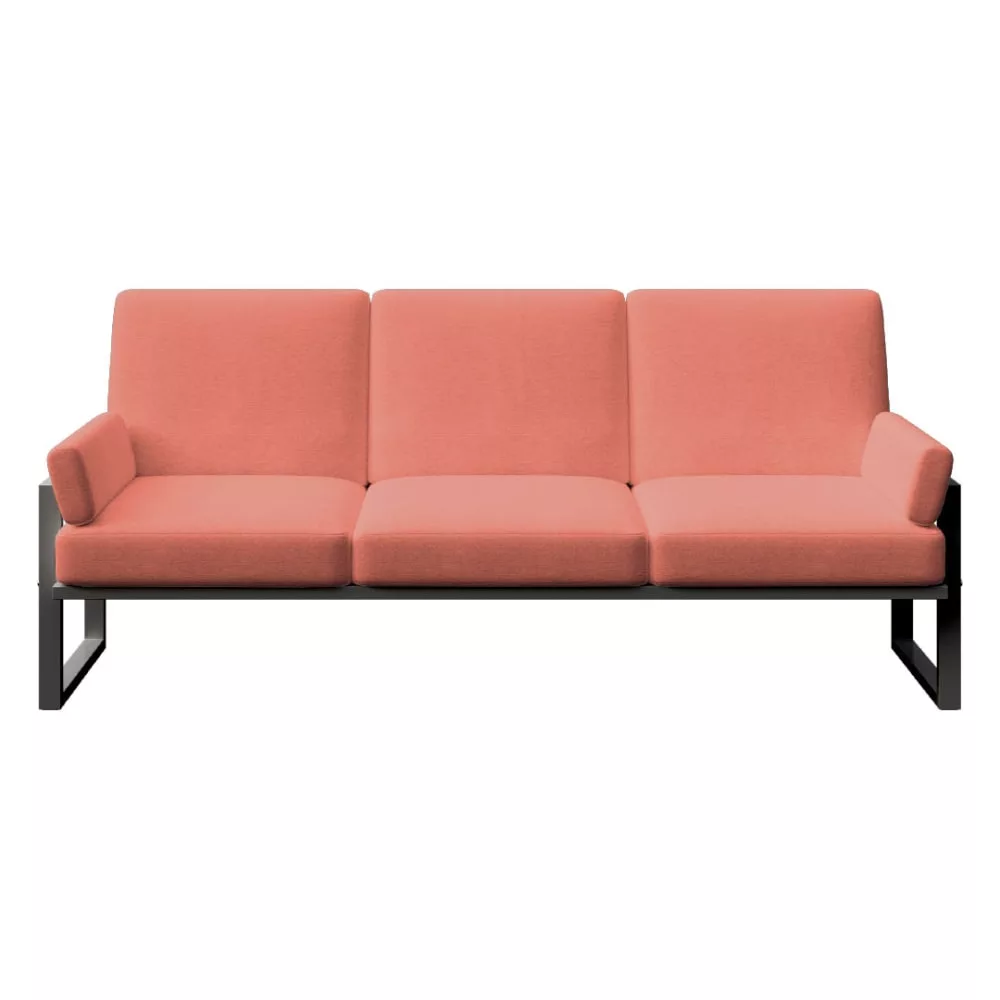 Canapé 3 places corail – cadre