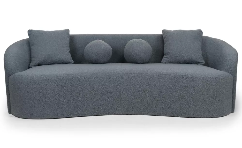 Canapé 4 places au design élégant et incurvé xl tissu bouclette