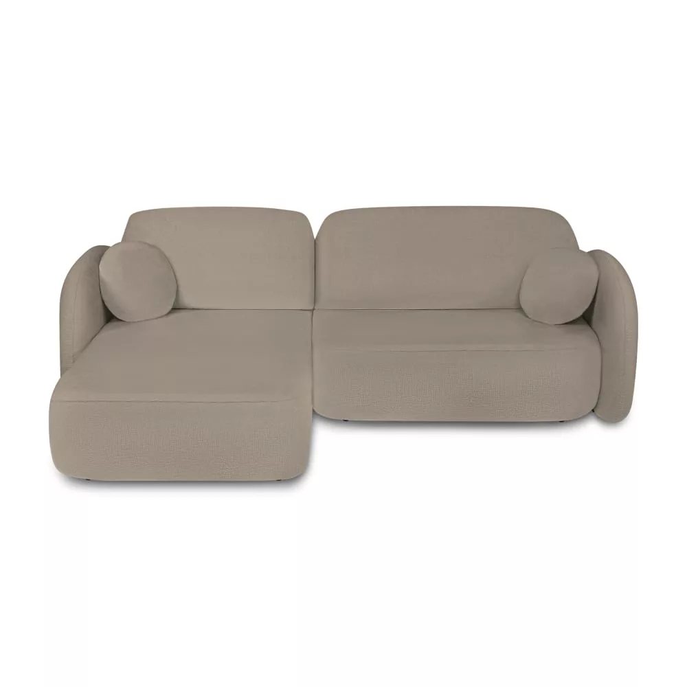 Canapé d'angle convertible en tissu bouclette 4 places