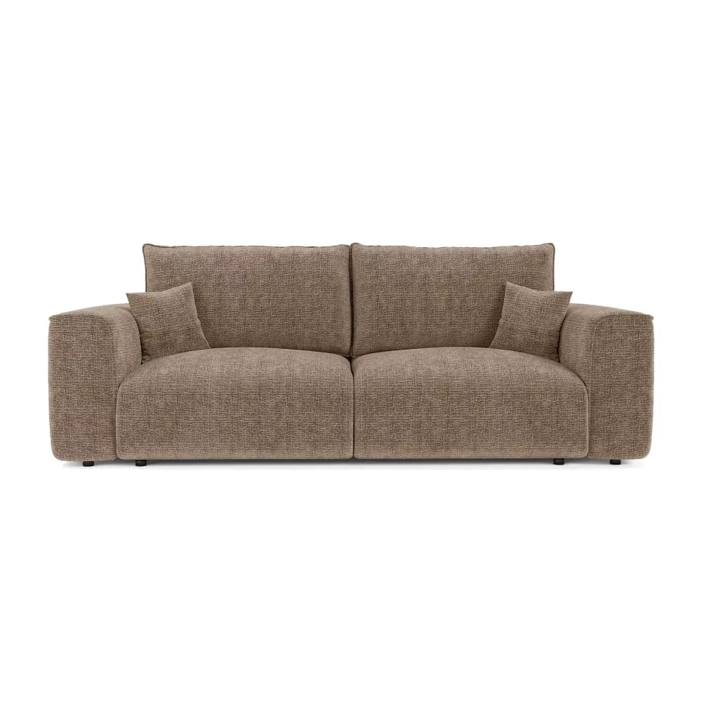 Canapé convertible express 3 places en tissu tramé toucher doux