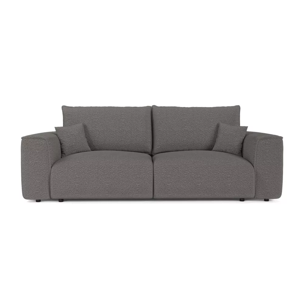 Canapé convertible express 3 places en tissu bouclette graphite