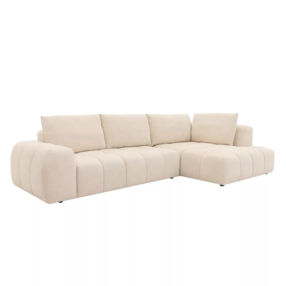Canapé d'angle nuage 5 places en tissu chenille CHESTER