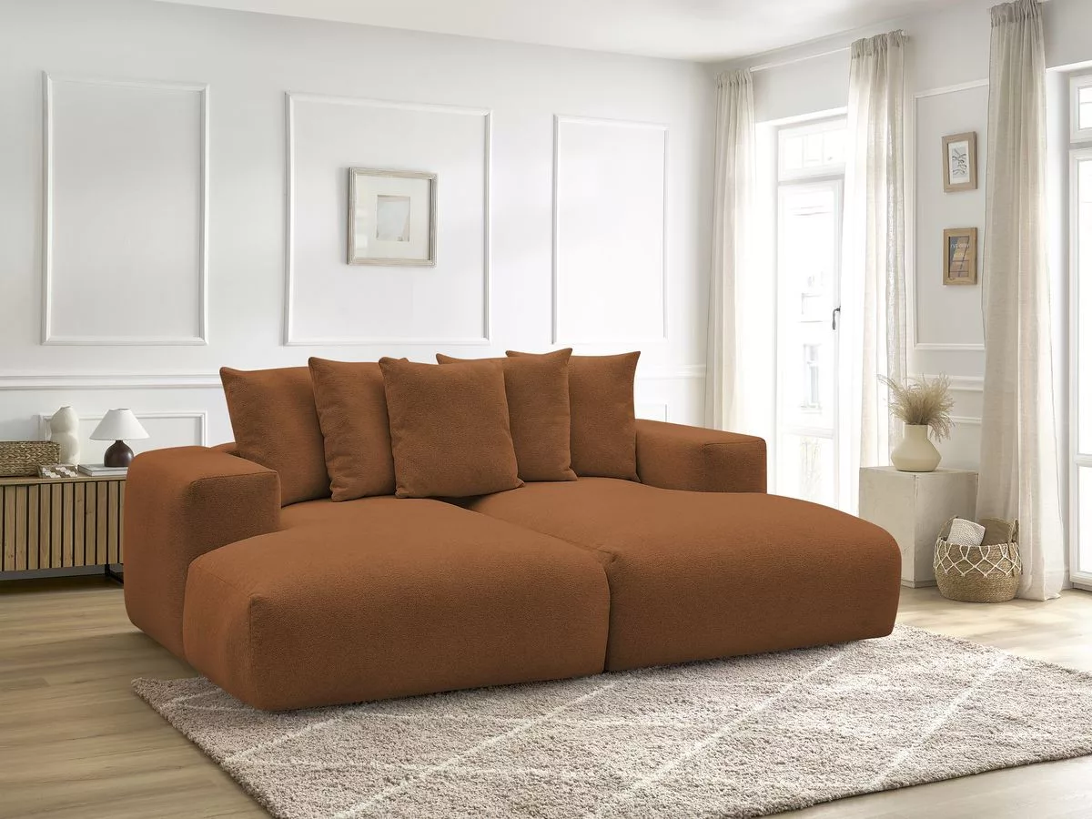 Canapé fixe 4 places VOLTAIRE assise profonde tissu BOBOCHIC