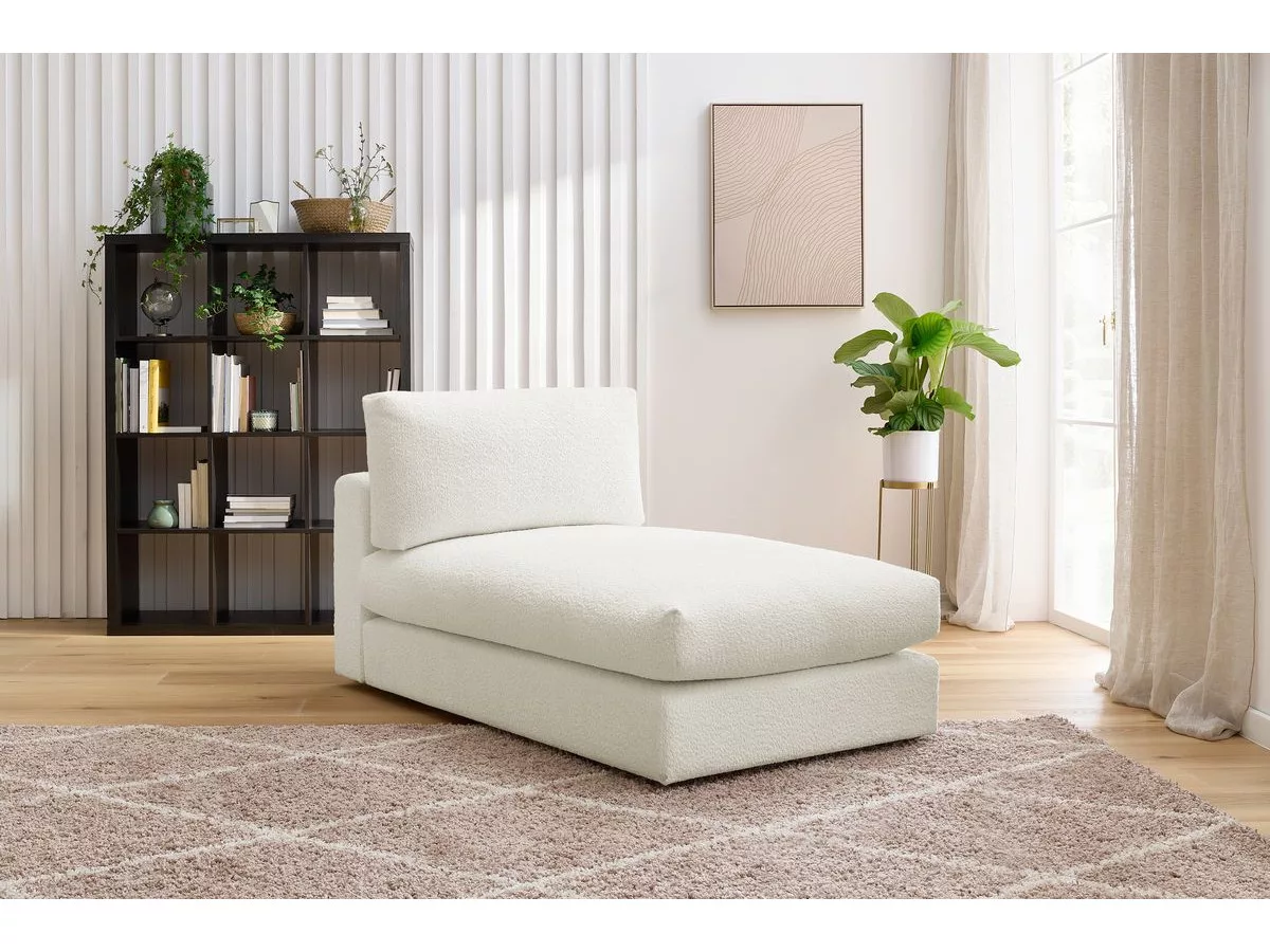 Méridienne pour canapé modulable PARIS tissu bouclette BOBOCHIC 1 places