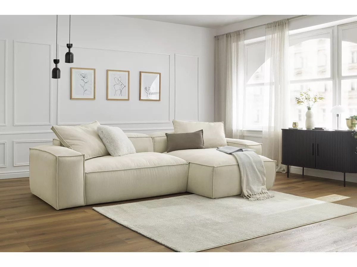 Canapé d'angle réversible ultra moelleux BOHEME velours côtelé réversible BOBOCHIC 3