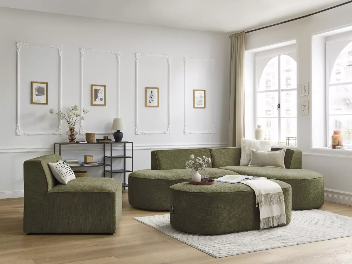 Chauffeuse 1 place pour canapé modulable ROUSSEAU tissu texturé BOBOCHIC 1 places