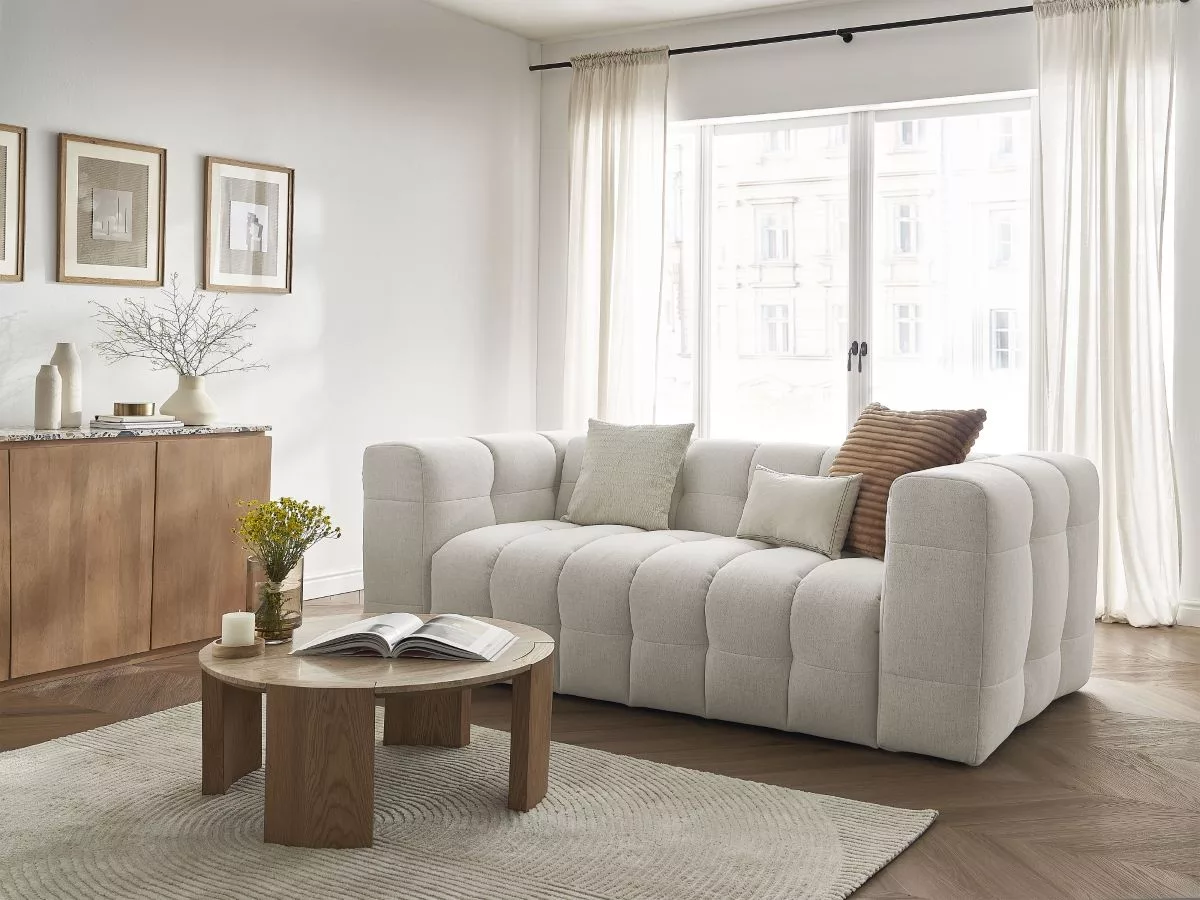 Canapé convertible ouverture express 3 places CLOUD tissu lisse BOBOCHIC