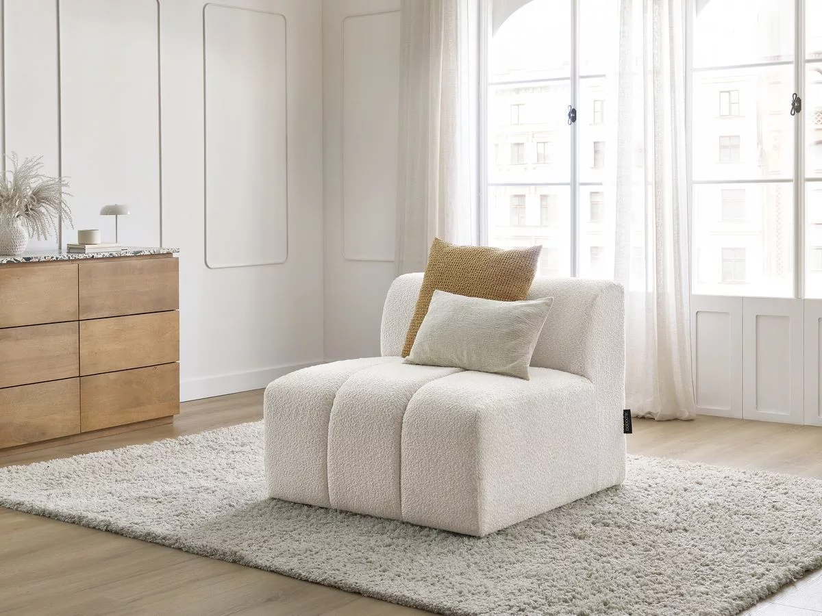 Chauffeuse 1 place pour canapé modulable ANNECY tissu bouclette BOBOCHIC 1 places