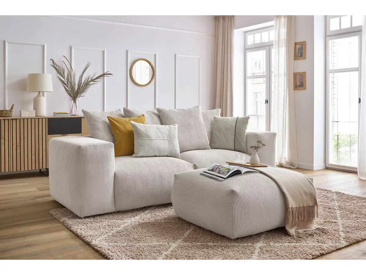 Canapé fixe modulable VOLTAIRE avec pouf BOBOCHIC 4 places