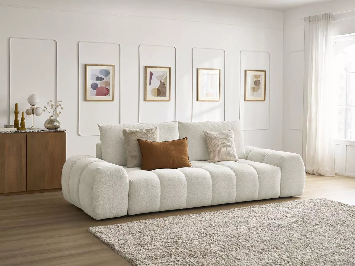 Canapé convertible coffre EVEREST tissu BOBOCHIC 3 places