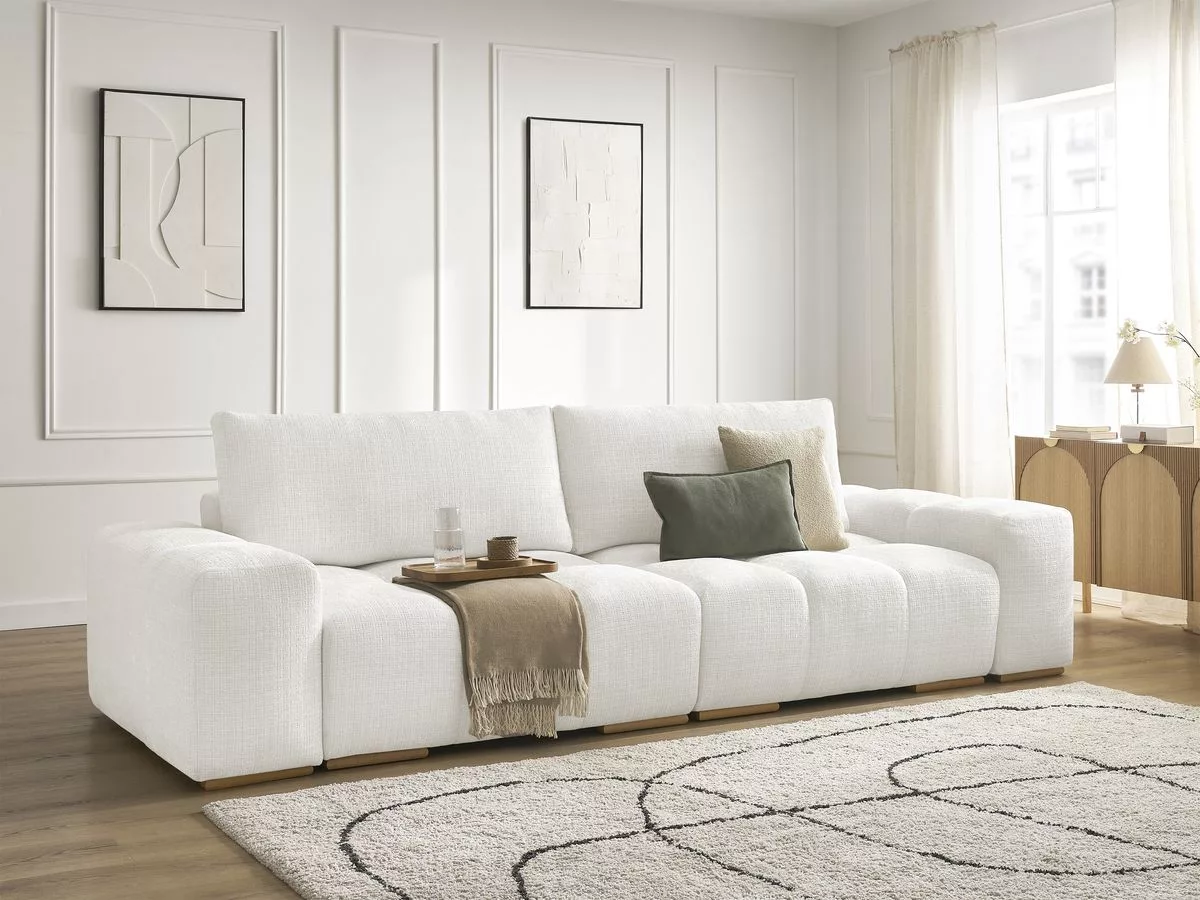 Canapé convertible coffre ANAKIN tissu texturé BOBOCHIC 3 places