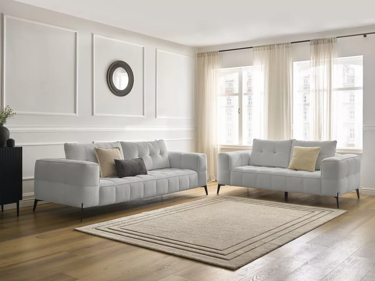 Ensemble canapé fixe 3 + 2 places ANIS tissu texturé BOBOCHIC