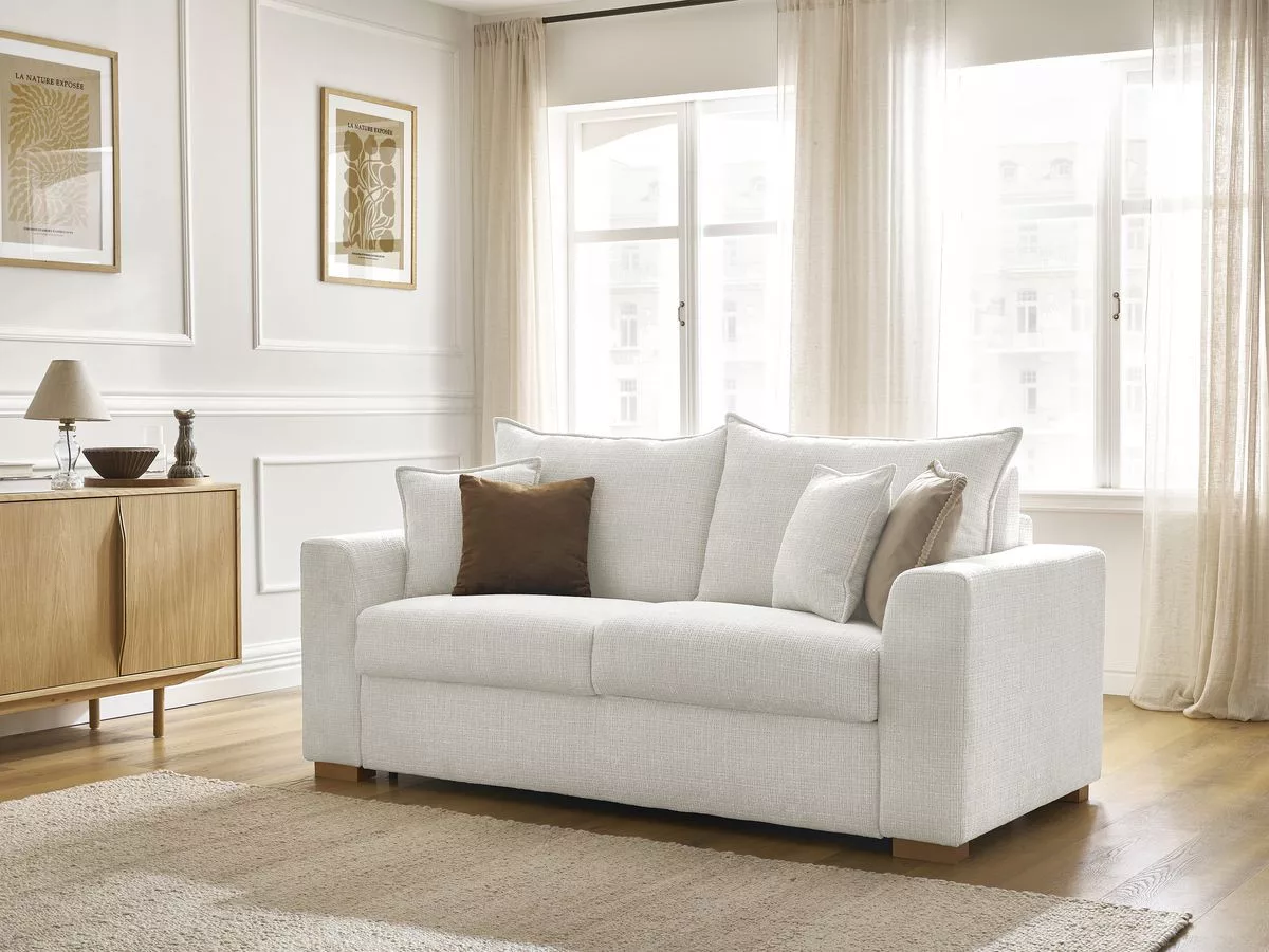 Canapé convertible ouverture express AUGUSTIN tissu texturé BOBOCHIC 3 places