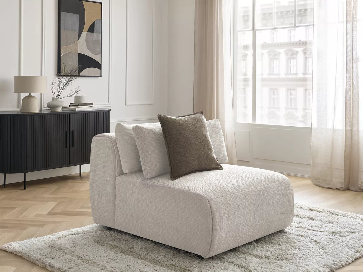 Chauffeuse 1 place avec têtière pour canapé modulable JANA tissu texturé BOBOCHIC 1 places
