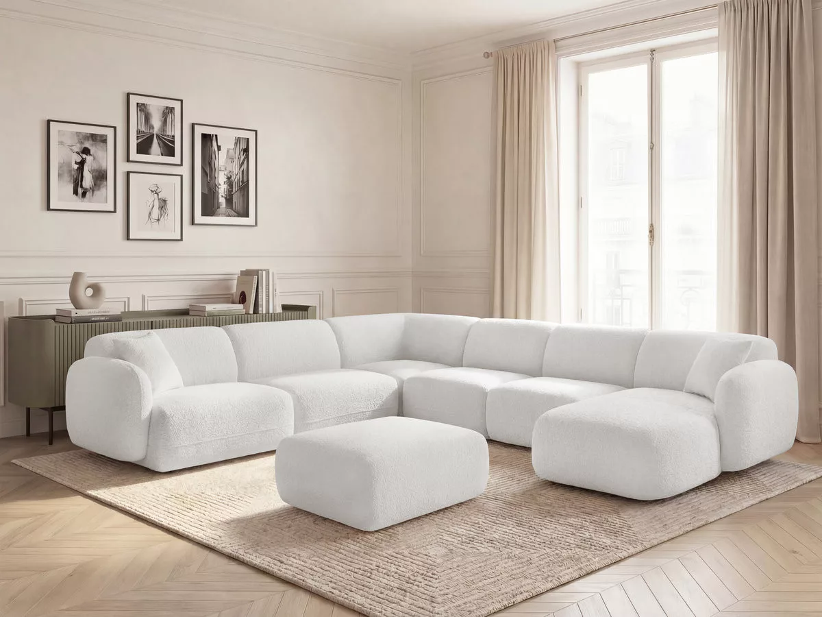 Canapé panoramique fixe modulable ANDA avec 4 chauffeuses