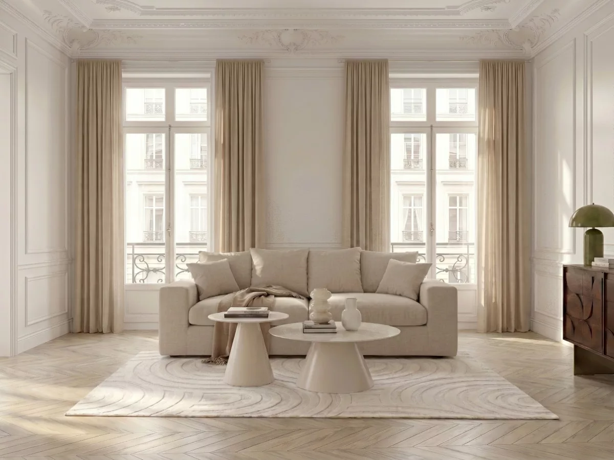 Canapé fixe 2 places NEVADA tissu chenille BOBOCHIC