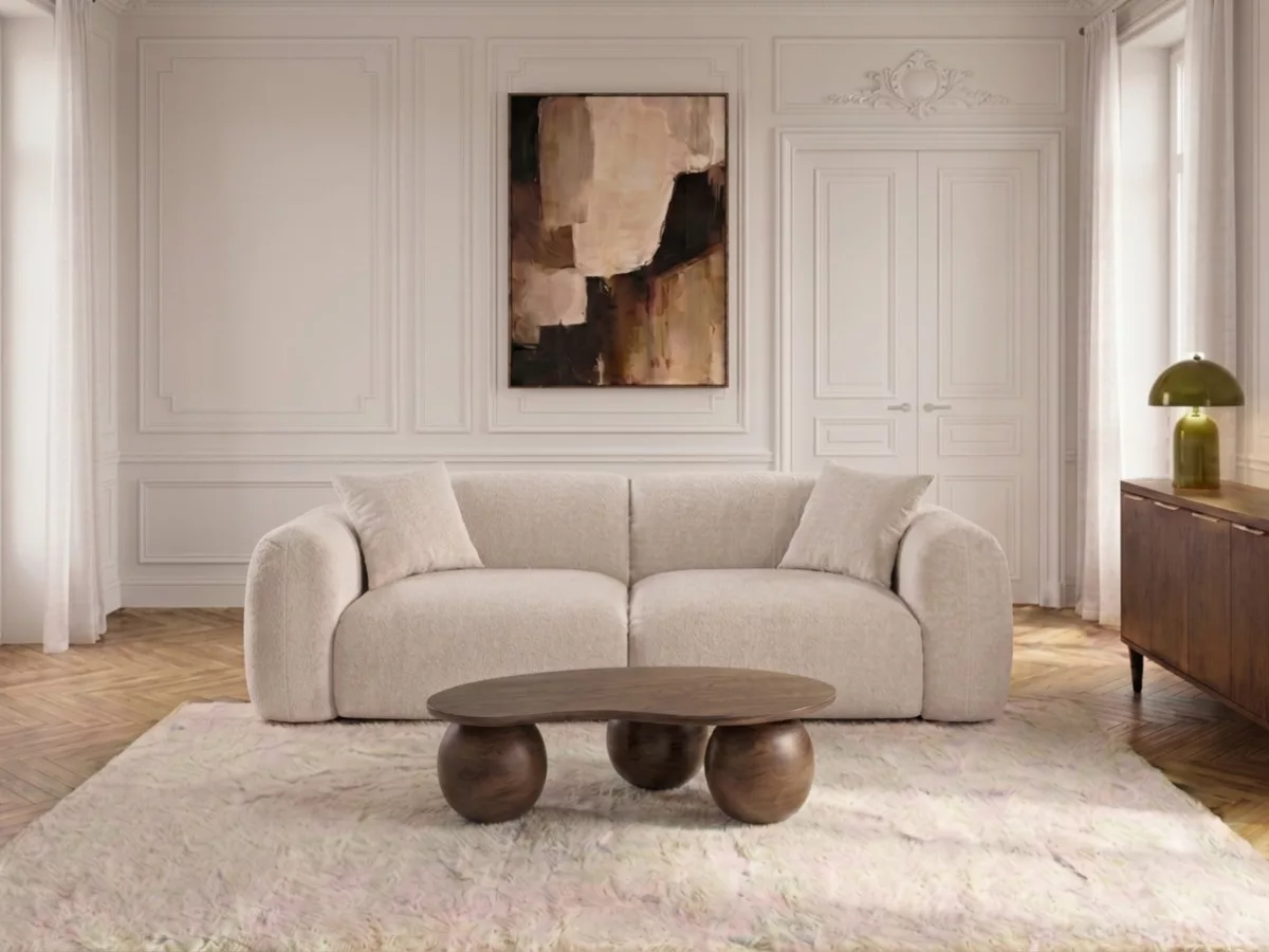 Canapé 3 places SIENA tissu chenille BOBOCHIC