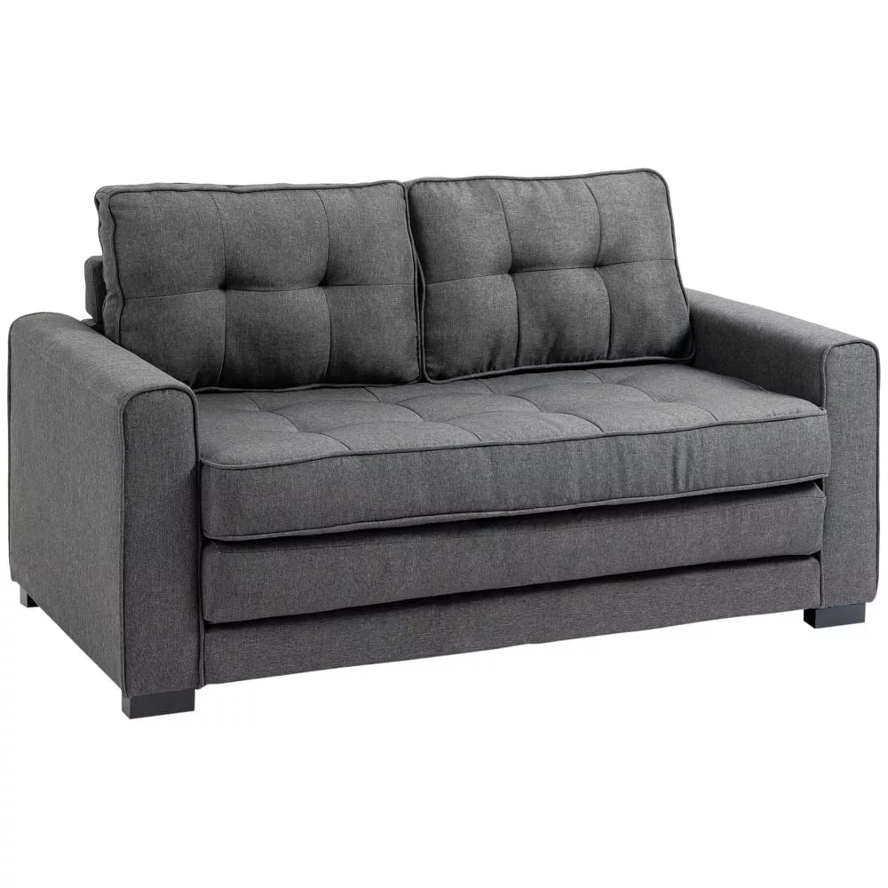 Canapé convertible 2 places design contemporain capitonné tissu