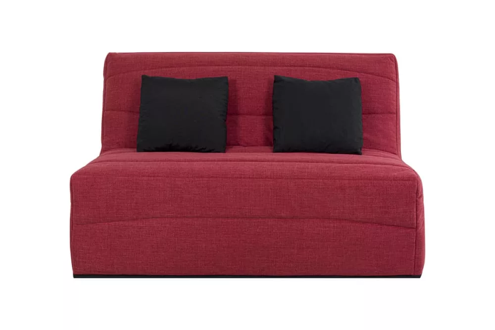 Banquette bz convertible 2/3 places tissu framboise