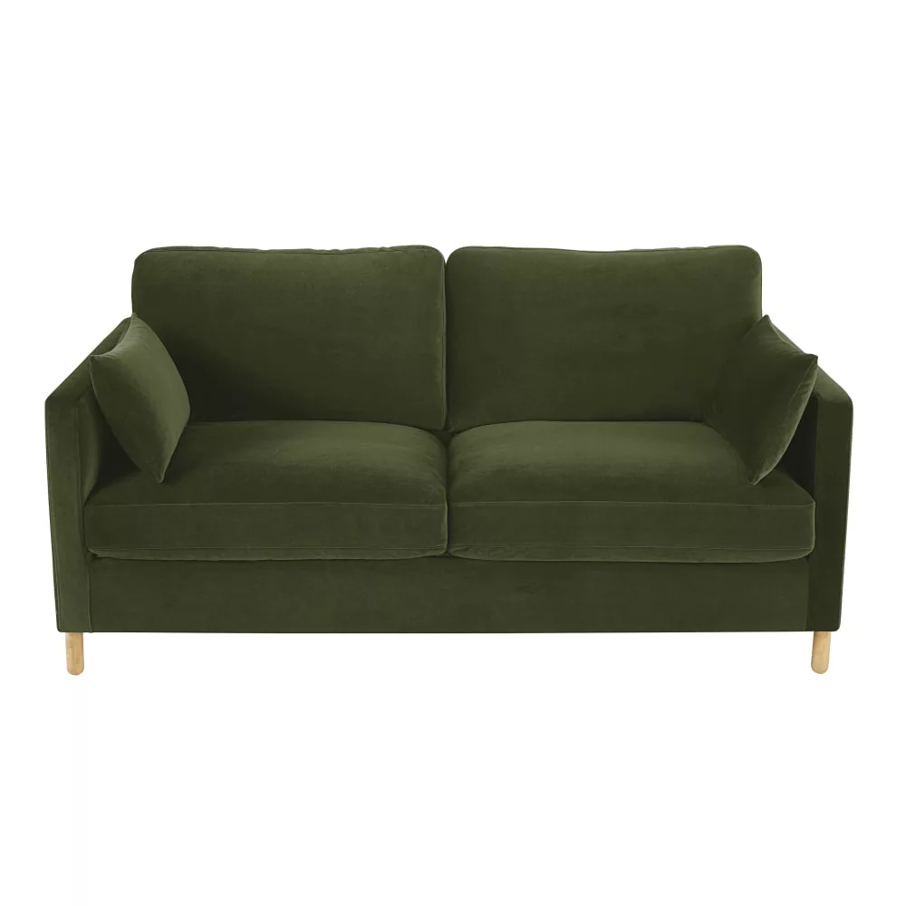 Canapé convertible 3 places en velours matelas 14 cm