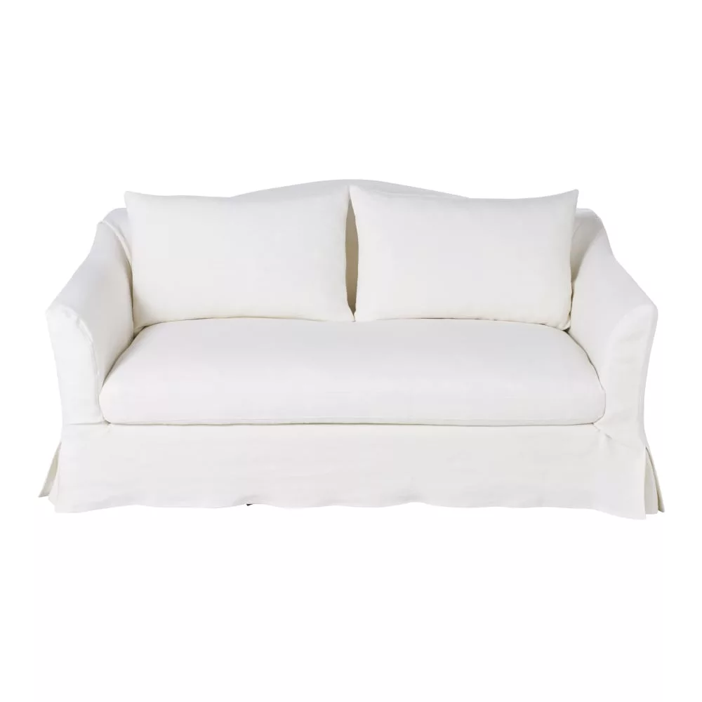 Canapé convertible 2 places en lin supérieur matelas 10 cm