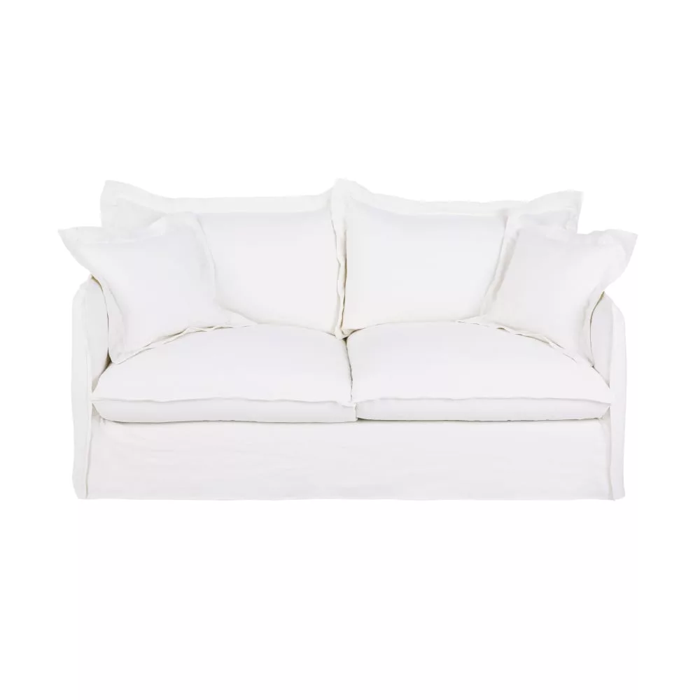 Canapé convertible 3/4 places en lin supérieur matelas 14 cm