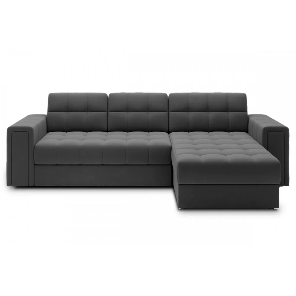 Canapé d'angle convertible velours Luxe 4 places
