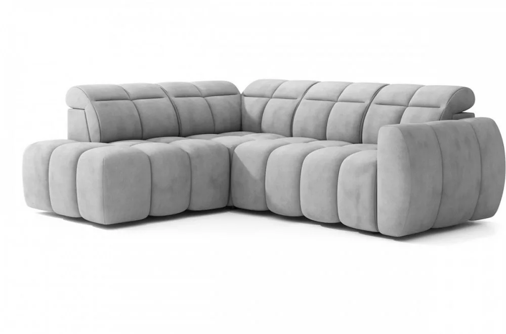 Canapé d'angle profondeur réglable velours 5 places