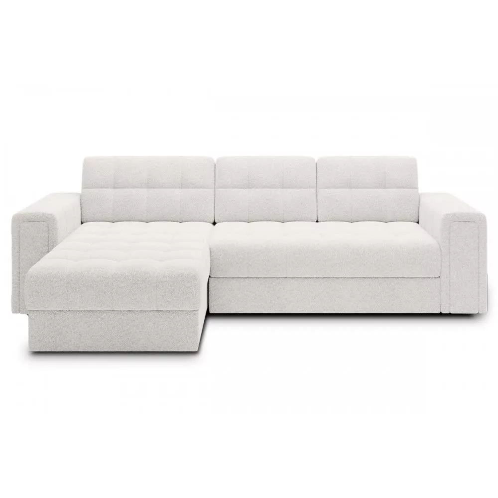 Canapé d'angle convertible tissu bouclette