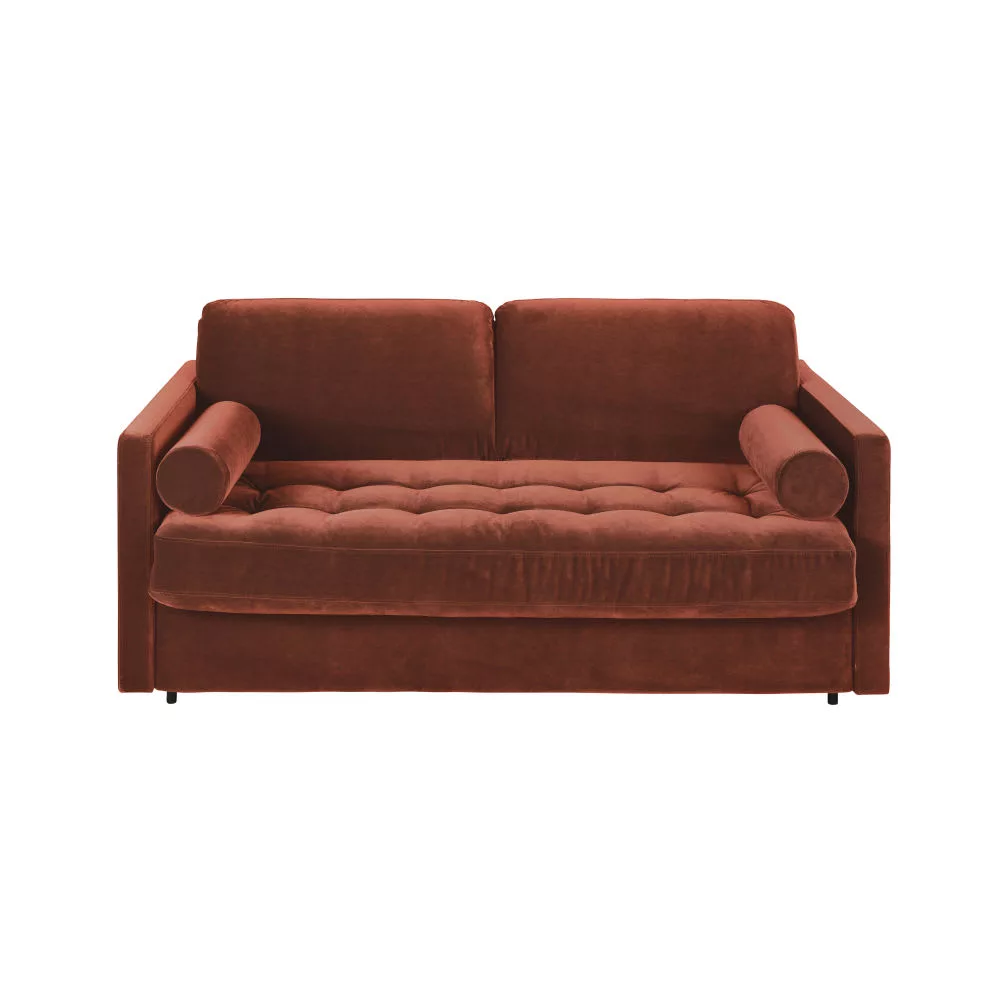 Canapé convertible 2/3 places en velours matelas 18 cm