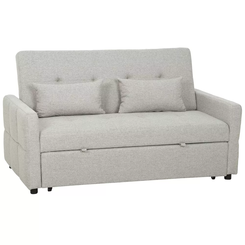 Canapé convertible 2 places 3 en 1 clic-clac tissu lin